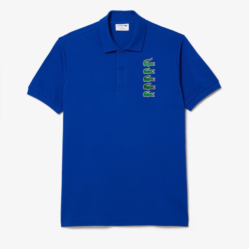 Blue Lacoste Men's Croc Badge Piqué Polo Size XXL BNWT
